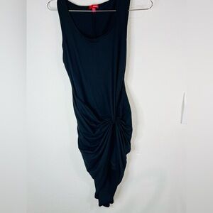 Bongo Black Bodycon Mini Dress Sz Small Ruched Stretch Sleeveless Party Dress
